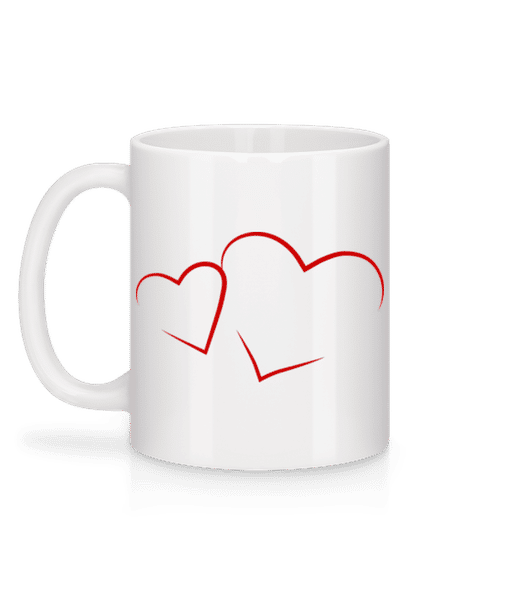 Aperçu: Cœurs - Mug en céramique blanc - Blanc - Derrière