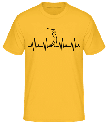 Rythme cardiaque de golf - T-shirt standard Homme - Jaune doré - Devant