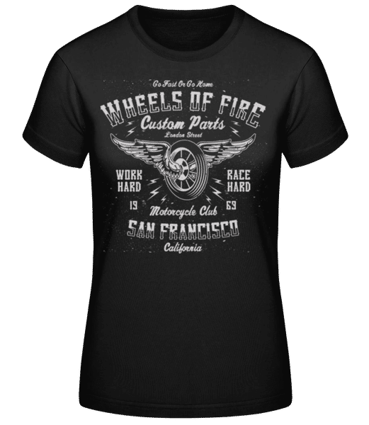 Aperçu: Wheels Of Fire - T-shirt standard Femme - Noir - Devant