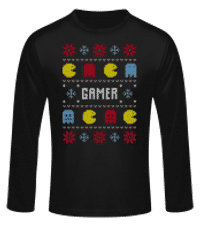 Gamer - Camiseta básica de manga larga para hombre - Negro - delante