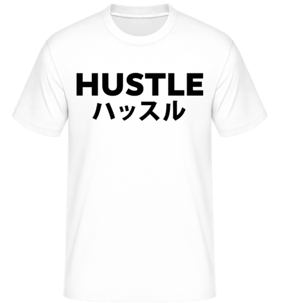 Aperçu: Hustle Kanji -  T-Shirt Shirtinator homme - Blanc - Devant