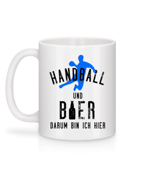 Vorschau: Handball Und Bier - Tasse - Weiß - Hinten