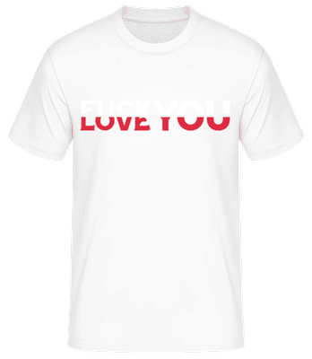 Fck You Love You - Pánske basic tričko - Biela - Predné