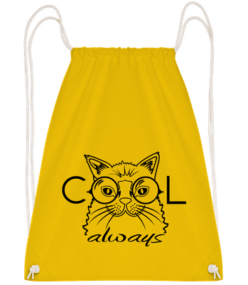 Cool Cat Always - Drawstring Backpack - Yellow - Vorn