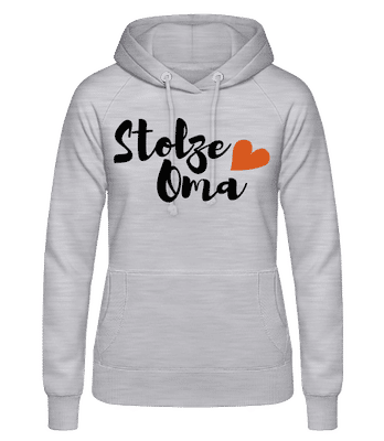 Stolze Oma - Frauen Hoodie - Grau meliert - Vorne