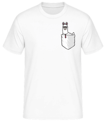 Poche Poitrine En Alpaga - T-shirt standard Homme - Blanc - Devant