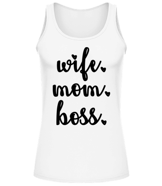 Aperçu: Motif Wife Mom Boss - Débardeur Femme - Blanc - Devant