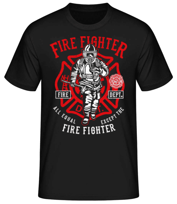 Náhled: Fire Fighter - Pánské basic tričko - Černá - Napřed