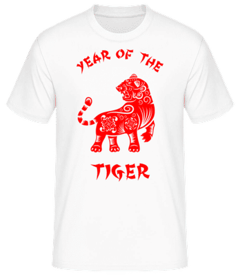 Chinese Zodiac Year Of The Tiger - Men's Basic T-Shirt - White - Front