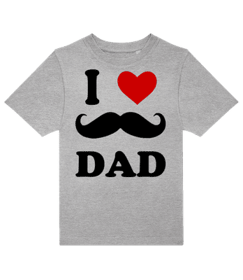 I Love Dad Beard - T-shirt enfants B&C - Gris chiné - Devant