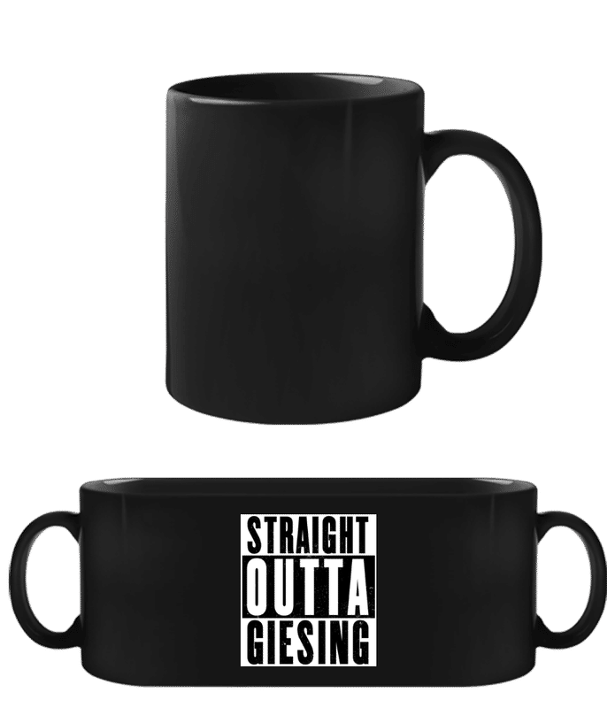 Vorschau: Straight Outta Giesing - Schwarze Tasse - Schwarz - Vorne