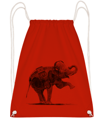 Éléphant De Ghettoblaster - Sac à dos Drawstring - Rouge - Vorn