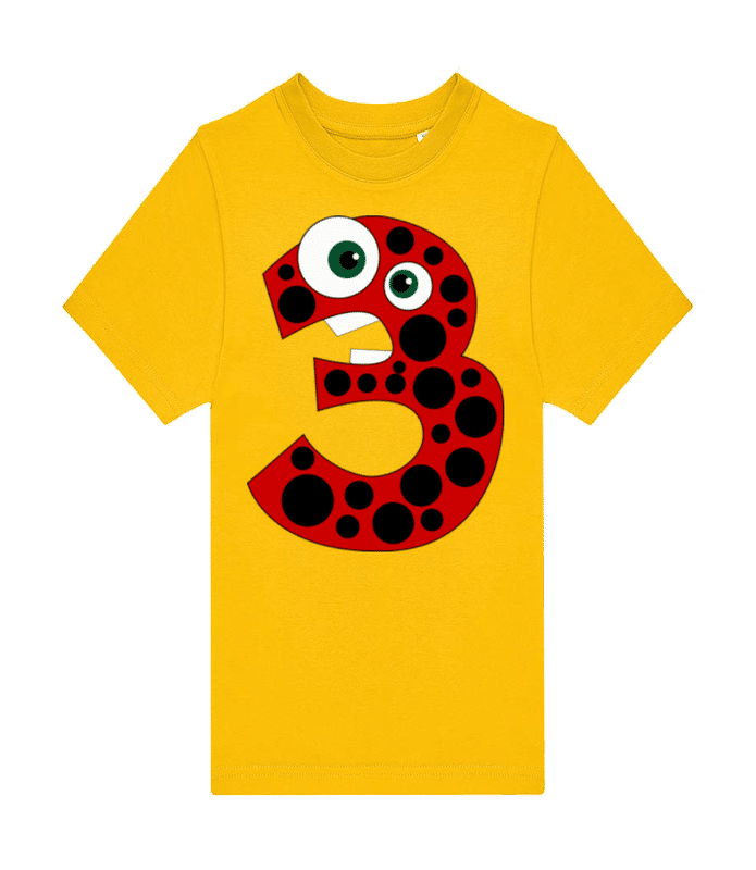 Aperçu: Ladybug Three - T-shirt homme B&C - Jaune - Devant