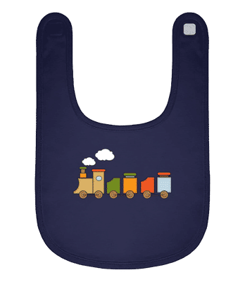 Detská Comic - Lokomotíva - Bio detský podbradnik - Namornícka modrá - Predné