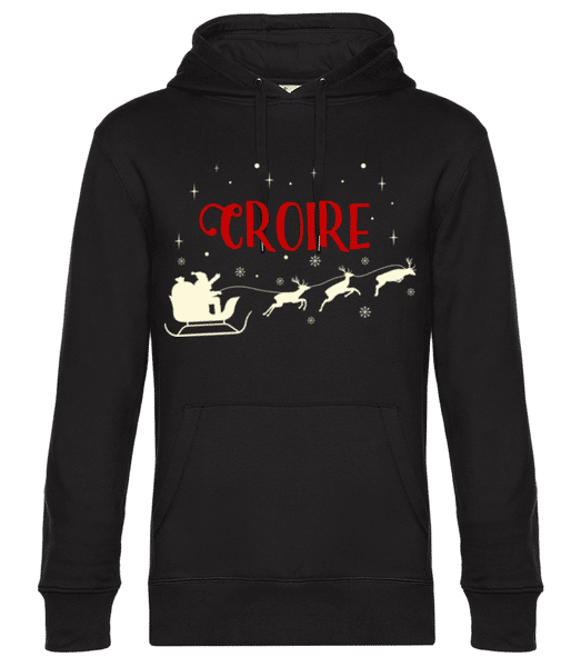 Aperçu: Croire - Sweat à capuche premium Unisexe - Noir - Devant