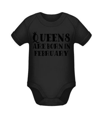 Queens sa rodí vo februári - Bio body pre deti - Čierna - Predné