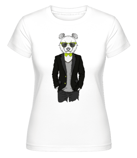 Aperçu: Panda Hipster -  T-shirt Shirtinator femme - Blanc - Devant