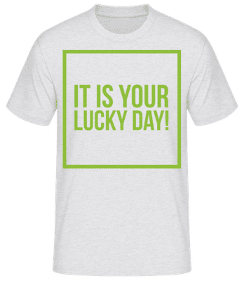 It Is Your Lucky Day Logo Letters - Men's Basic T-Shirt - Heather grey - Front