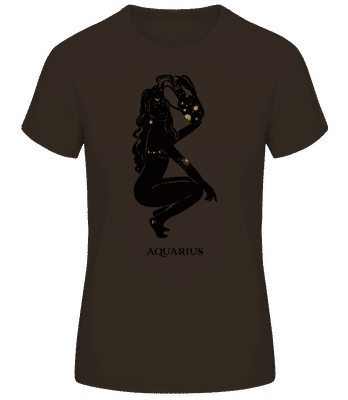 Female Zodiac Sign Aquarius - T-shirt standard Femme - Marron - Devant