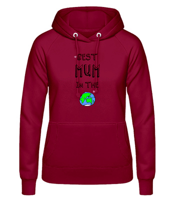 Worlds Best Mum - Dámská mikina s kapucí - Bordeaux - Napřed