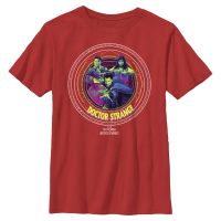Marvel - Doctor Strange - Group Shot Runes Badge - Kids T-Shirt - Red - Front