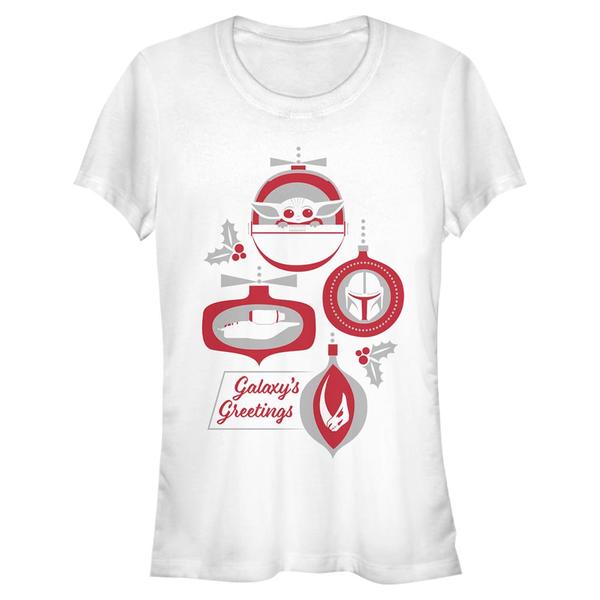 Aperçu: Star Wars - The Mandalorian - The Child Galaxys Greetings - Christmas - Femme T-shirt - Blanc - Devant