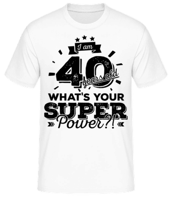 40 Years Super Power - T-shirt standard Homme - Blanc - Devant