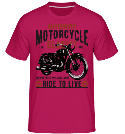 Authentic Motorcycle -  Shirtinator Men's T-Shirt - Magenta - Front