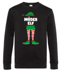 Müder Elf - Männer Standard Pullover - Schwarz - Vorne