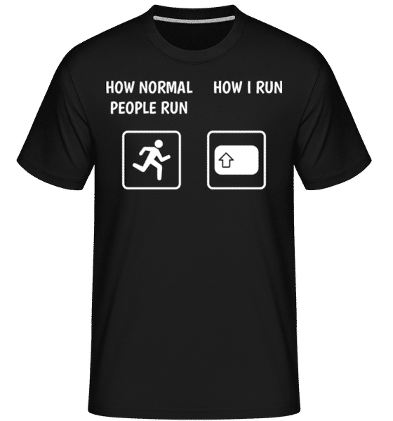 Aperçu: How I Run -  T-Shirt Shirtinator homme - Noir - Devant