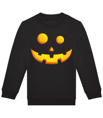 Smějící se dýně obličeje - Dětská standardní mikina - Černá - Napřed