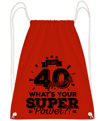 40 Years Super Power - Turnbeutel - Rot - Vorn