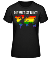 LGBTQ Die Welt Ist Bunt - Frauen Basic T-Shirt - Schwarz - Vorne