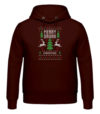 Merry Drunk Christmas - Männer Hoodie - Braun - Vorne