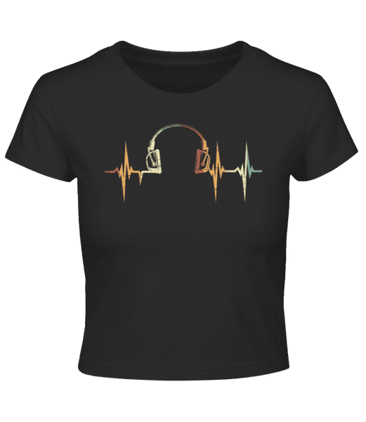 Aperçu: Casque Battement De Coeur - Crop top - Noir - Devant