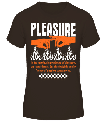 Pleasure - Frauen Basic T-Shirt - Braun - Vorne