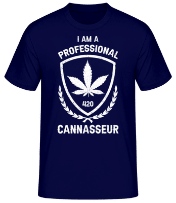 Professional Cannasseur - Pánské basic tričko - Namořnická modrá - Napřed