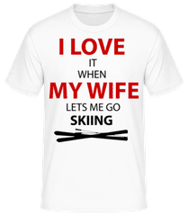 I Love Wife And Skiing · Männer Basic T-Shirt