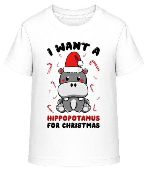 Aperçu: I Want A Hippo For Christmas - T-shirt shirtinator Enfant - Blanc - Devant