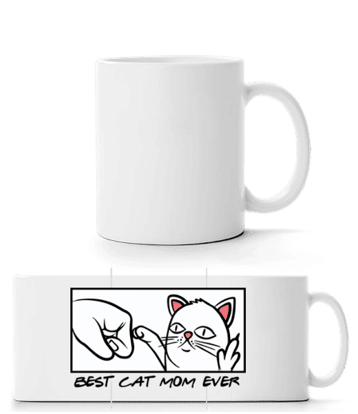 Preview: Best Cat Mom Ever - Panorama Mug - White - Front
