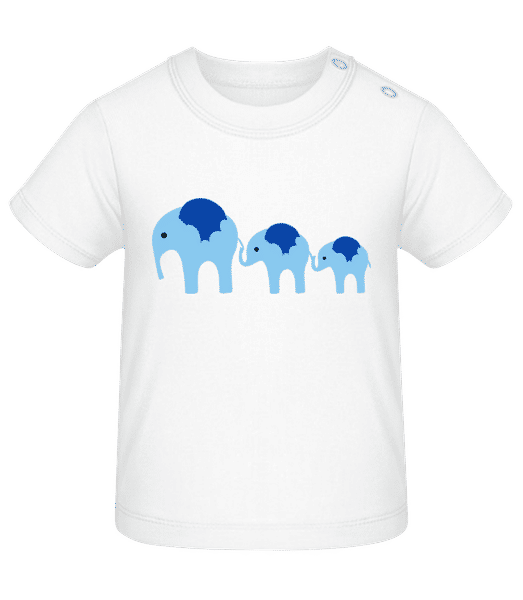 Aperçu: Élephant Famille Bébé - T-shirt Bébé - Blanc - Devant