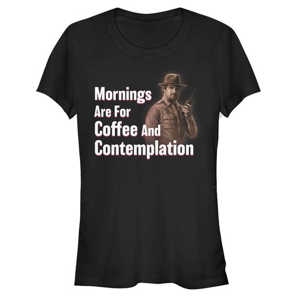 Netflix - Stranger Things - Hopper Coffee and Contemplation - Femme T-shirt - Noir - Devant