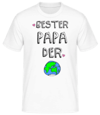 Bester Papa Der Welt Planet - Männer Basic T-Shirt - Weiß - Vorne
