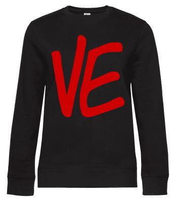VE Red - Sweat-shirt standard pour femme - Noir - Devant