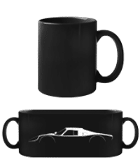 'Porsche 904 Carrera GTS' Silhouette - Černý hrnek - Černá - Napřed