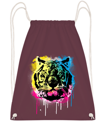 Bunter Tiger - Turnbeutel - Bordeaux - Vorn