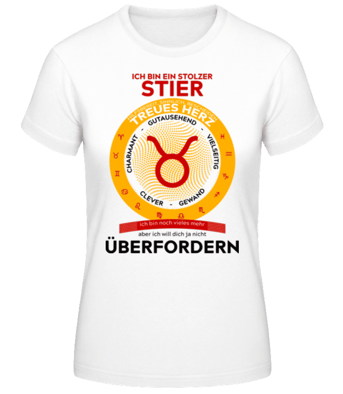 Vorschau: Stier Treues Herz - Frauen T-Shirt B&C - Weiß - Vorne