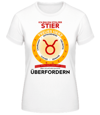 Stier Treues Herz - Frauen T-Shirt B&C - Weiß - Vorne