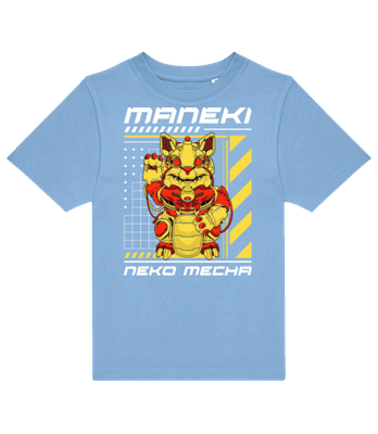 Maneki Neko Mecha - T-shirt enfants B&C - Bleu clair - Devant