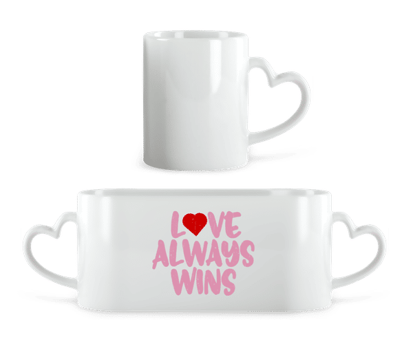 Aperçu: Love Always Wins - Tasse en forme de coeur - Blanc - Devant